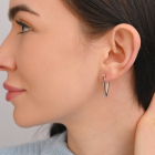 Серебряные серьги с золотыми вставками