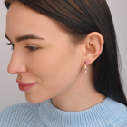 Серебряные серьги с золотыми вставками