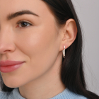 Серебряные серьги с золотыми вставками