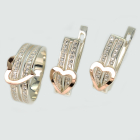 Срібний набір з золотими пластинами