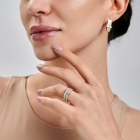 Серебряное кольцо с золотыми вставками