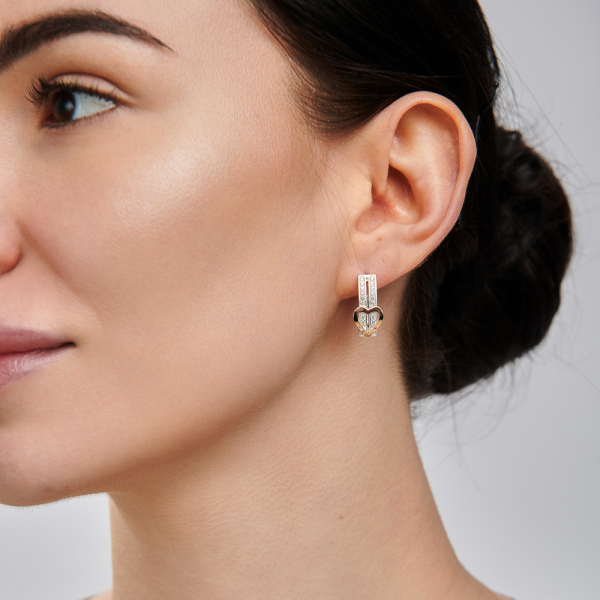 Срібні сережки з золотими пластинами