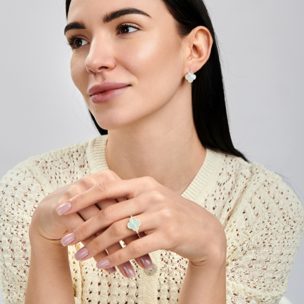 Срібний набір з конюшиною