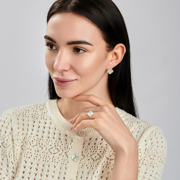 Срібний набір з конюшиною