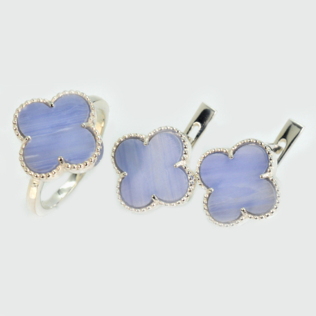 Серебряный набор с клевером