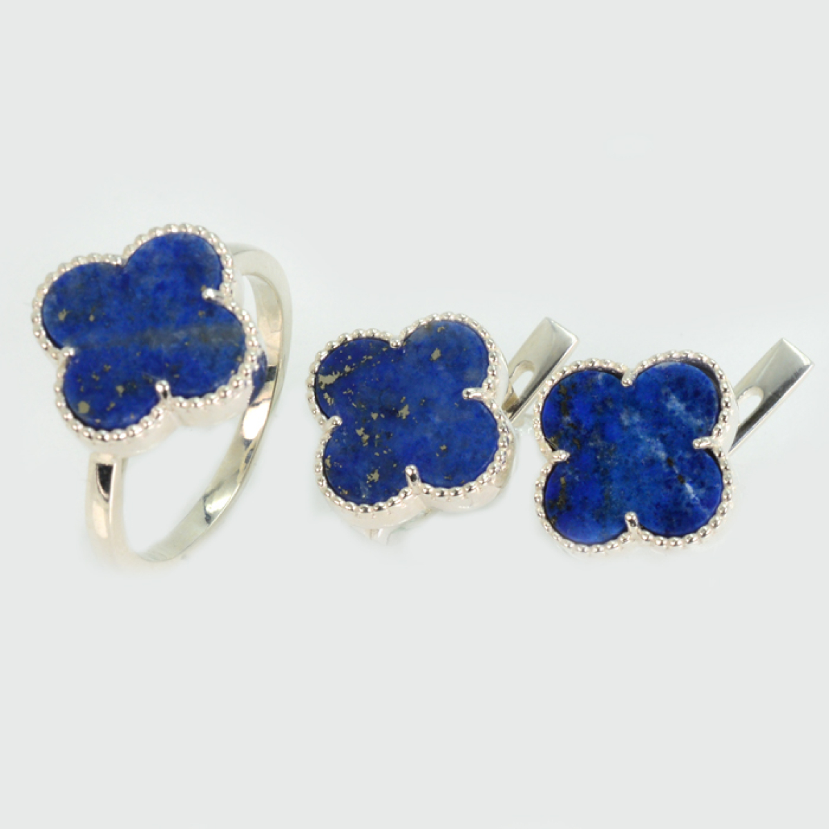 Серебряный набор с клевером