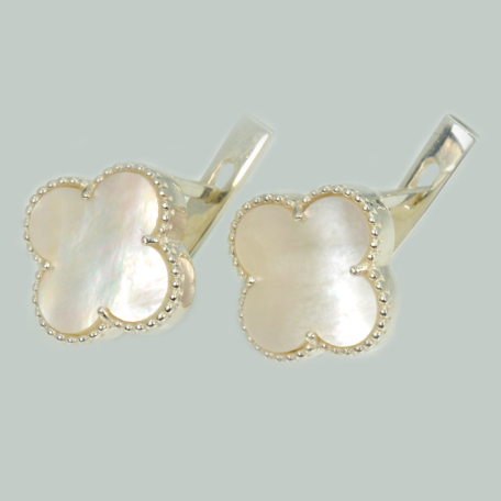 Серебряные серьги с клевером