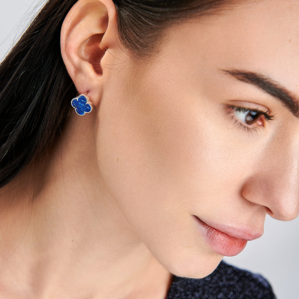 Серебряные серьги с клевером