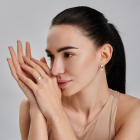 Срібна каблучка з золотими вставками