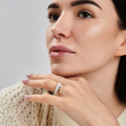 Серебряное кольцо с золотыми вставками