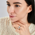 Серебряное кольцо с золотыми вставками