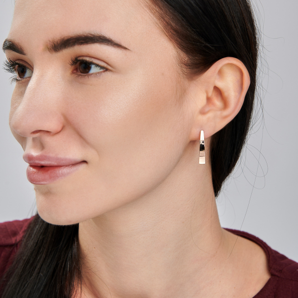 Серебряные серьги с золотыми пластинами