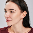 Срібні сережки з золотими пластинами