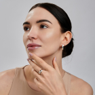 Серебряное кольцо с золотыми вставками