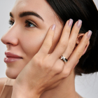 Серебряное кольцо с золотыми вставками