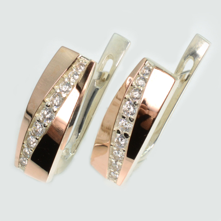 Серебряные серьги с золотыми пластинами