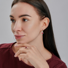 Срібна каблучка з золотими вставками