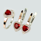 Срібний набір з золотими пластинами