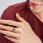 Срібна каблучка з золотими вставками