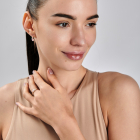 Срібна каблучка з золотими вставками