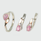 Серебряный набор с золотими пластинами