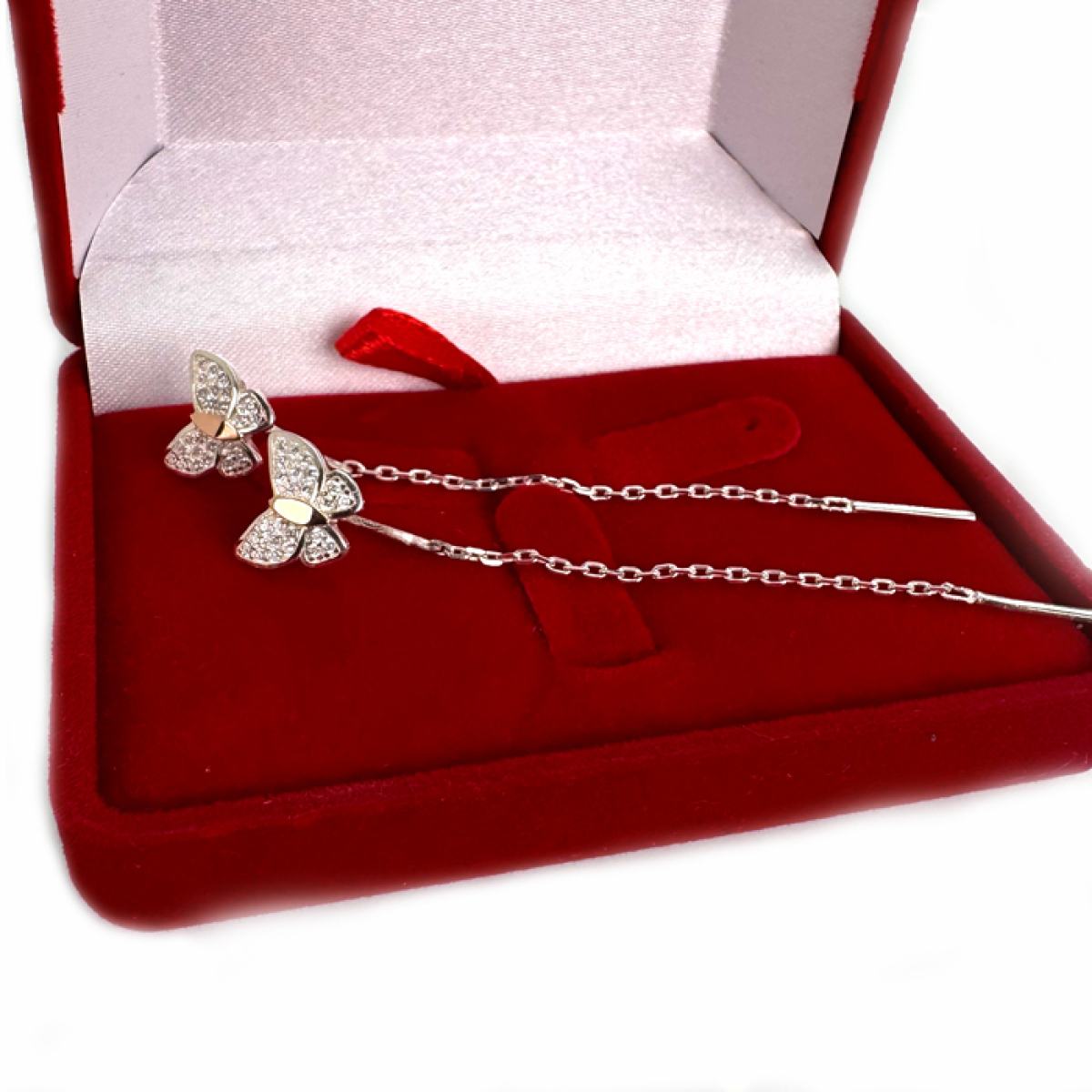 Серебряные серьги-протяжки