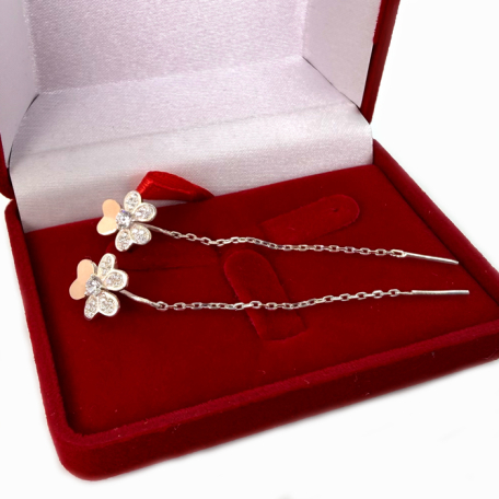 Серебряные серьги-протяжки