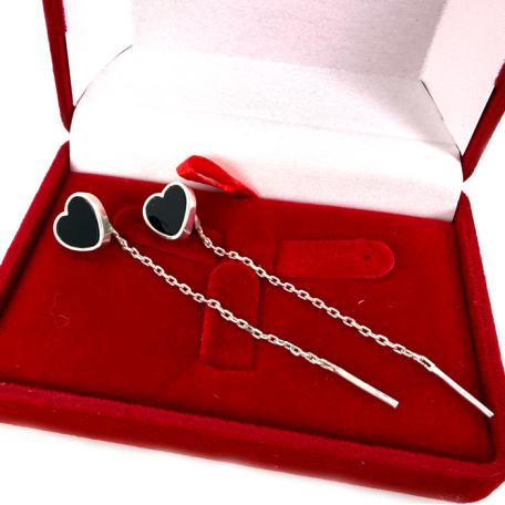 Срібні сережки-протяжки