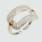 Серебряное кольцо с золотыми вставками