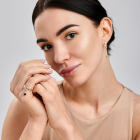 Срібна каблучка з золотими вставками