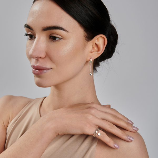 Срібний набір з золотими пластинами