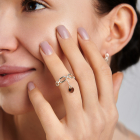 Срібна каблучка з золотими вставками