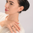 Срібний набір з конюшиною та золотими пластинами