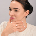 Срібний набір з конюшиною та золотими пластинами