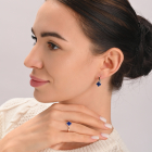 Срібний набір з конюшиною та золотими пластинами