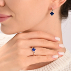 Срібний набір з конюшиною та золотими пластинами