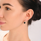 Серебряные серьги с клевером и золотыми пластинами