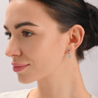 Серебряные серьги с клевером и золотыми пластинами