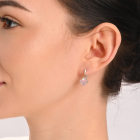 Серебряные серьги с клевером и золотыми пластинами