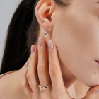 Серебряное кольцо с золотыми вставками