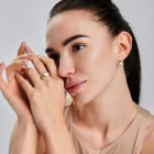 Серебряное кольцо с золотыми вставками