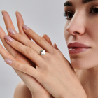 Серебряное кольцо с золотыми вставками