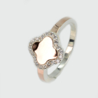 Серебряное кольцо с золотыми вставками