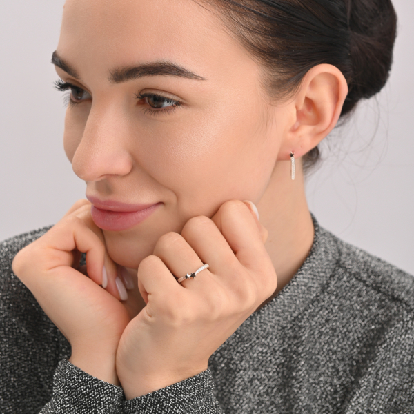 Срібний набір з золотими пластинами