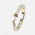 Срібна каблучка з золотими вставками