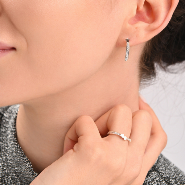 Срібний набір з золотими пластинами