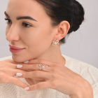 Срібний набір з золотими пластинами