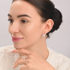 Срібний набір з золотими пластинами