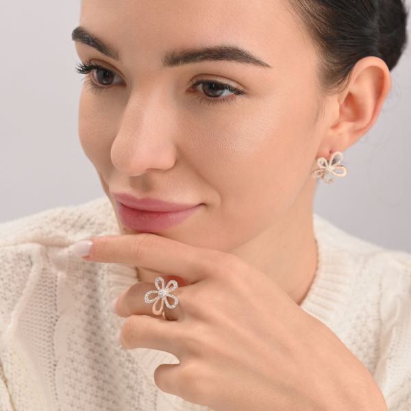 Срібний набір з золотими пластинами