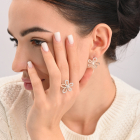 Срібний набір з золотими пластинами